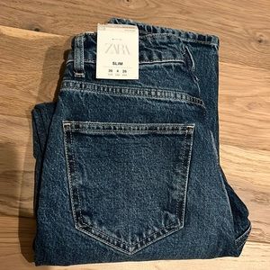 New Zara women’s blue jeans size 4 slim with tags